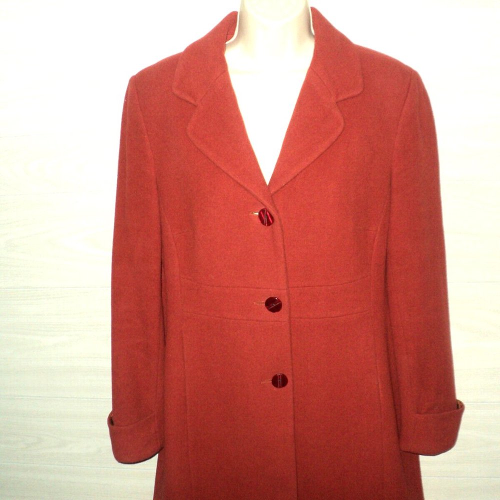 Kenneth Cole Reaction Women's Size 10 Wool Blend Coat RUST Lined
